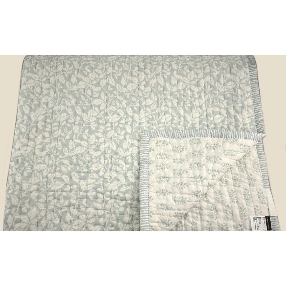 NEW Charter Club Queen/Full 3PC Quilt Set Leaf Silhouette 100% Cotton Soft - Picture 3 of 4